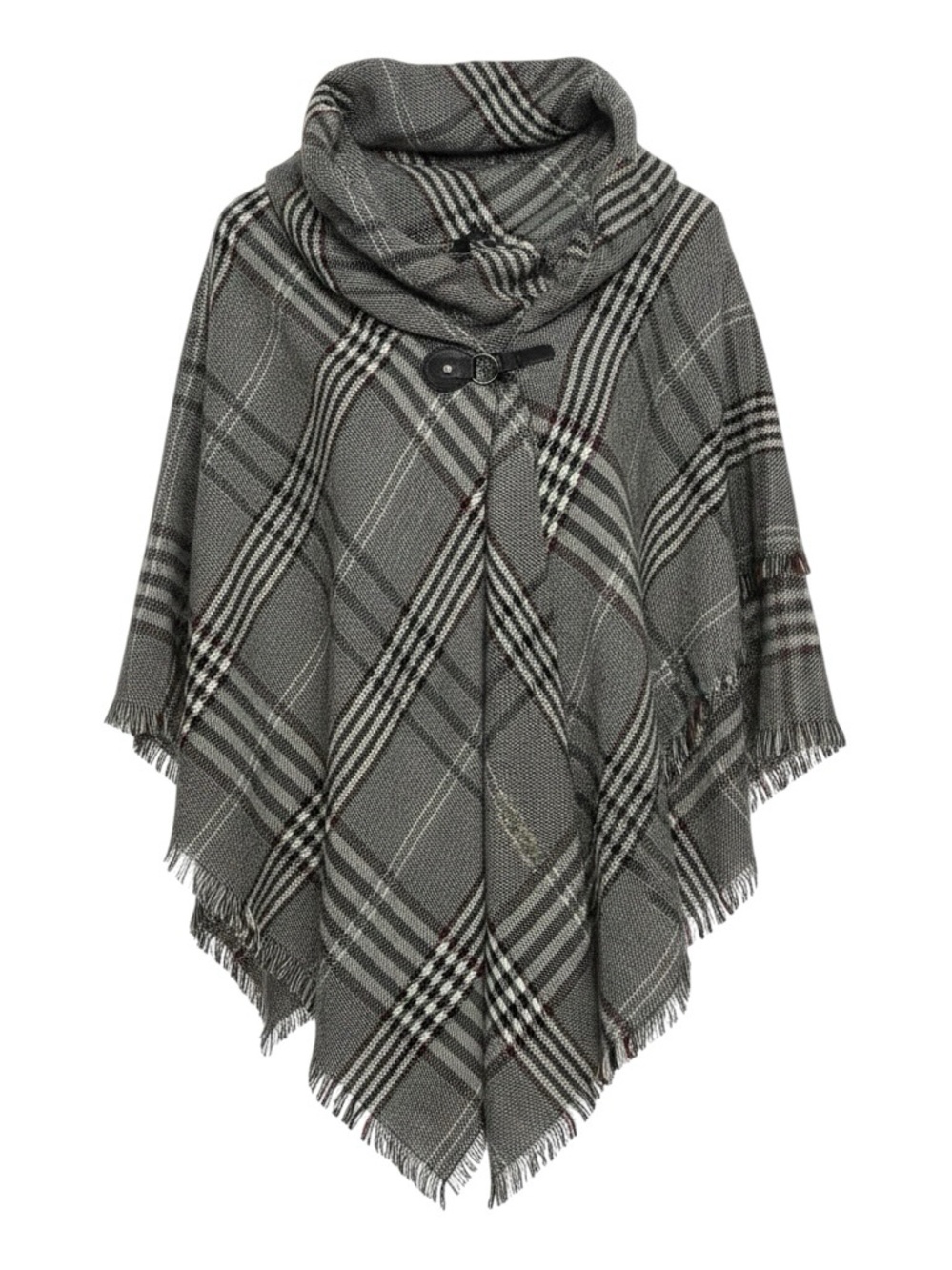 Modena Plaid Poncho Cape Shawl Fringe
Toggle Closure One Size